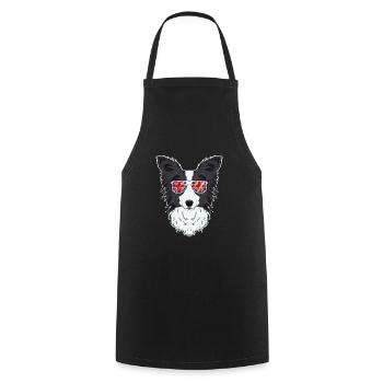 Border Collie UK Lunettes de soleil I Deutsch Flag I - Tablier de cuisine - noir - Devant - AI Model Male 185 dark (185cm)