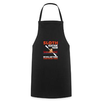 Sloth Kayak Team We arrive when we arrive - Cooking Apron - black - Front - AI Model Male 185 dark (185cm)