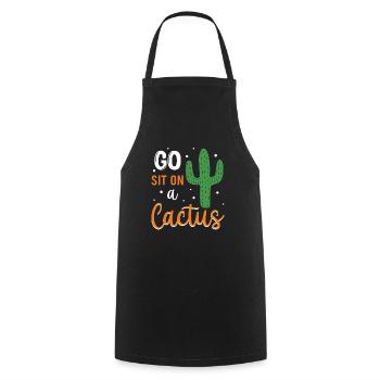 Allez vous asseoir sur un cactus - Western Sugaro Flowers - Tablier de cuisine - noir - Devant - AI Model Male 185 dark (185cm)