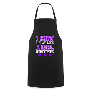 I play Basketball like a Girl Women - Cooking Apron - black - Front - AI Model Male 185 dark (185cm)