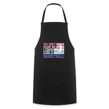 Entraîneur de basket-ball féminin - Tablier de cuisine - noir - Devant - AI Model Male 185 dark (185cm)