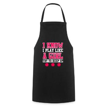 I play Basketball like a Girl Women - Cooking Apron - black - Front - AI Model Male 185 dark (185cm)