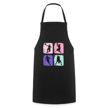 Vintage Women's Basketball - Cooking Apron - black - Front - AI Model Male 185 dark (185cm)