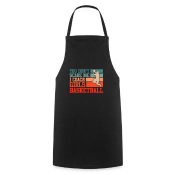 Entraîneur de basket-ball féminin - Tablier de cuisine - noir - Devant - AI Model Male 185 dark (185cm)