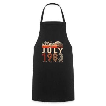 Année de construction Juillet 1983 - Tablier de cuisine - noir - Devant - AI Model Male 185 dark (185cm)