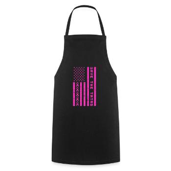 Save The Tatas American Flag - Fighting Breast - Kochschürze - Schwarz - Vorne - AI Model Male 185 dark (185cm)