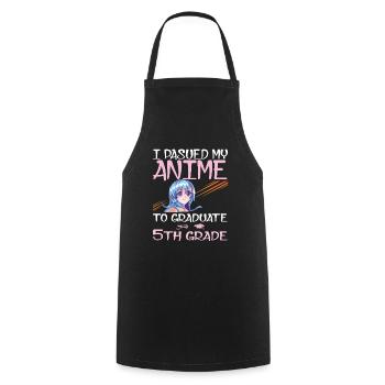 5th grade Graduation anime Graduate elementary - Cooking Apron - black - Front - AI Model Male 185 dark (185cm)