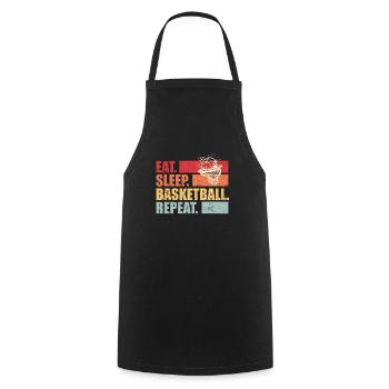 Eat Sleep Basketball Repeat Basketball player - Cooking Apron - black - Front - AI Model Male 185 dark (185cm)