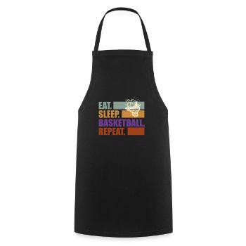 Eat Sleep Basketball Repeat Basketball player - Cooking Apron - black - Front - AI Model Male 185 dark (185cm)
