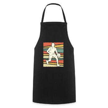 Retro Basketballer Basketball - Cooking Apron - black - Front - AI Model Male 185 dark (185cm)