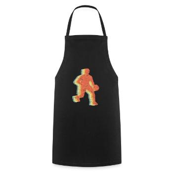 Basket vintage - Tablier de cuisine - noir - Devant - AI Model Male 185 dark (185cm)