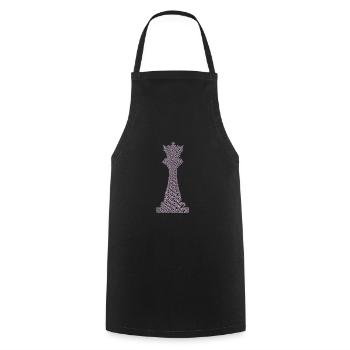 Chess Chess Piece Queen - Cooking Apron - black - Front - AI Model Male 185 dark (185cm)