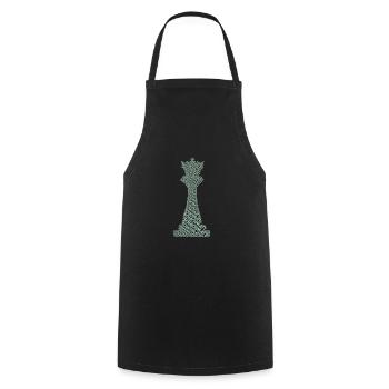Chess Chess Piece Queen - Cooking Apron - black - Front - AI Model Male 185 dark (185cm)
