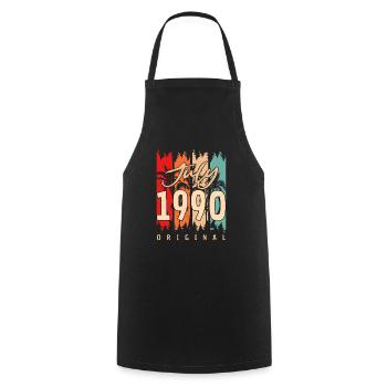 Juli 1990 Geschenkidee - Kochschürze - Schwarz - Vorne - AI Model Male 185 dark (185cm)