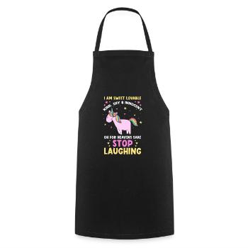 Einhorn Sprüche Lustiges Einhorn Damen Mädchen - Kochschürze - Schwarz - Vorne - AI Model Male 185 dark (185cm)