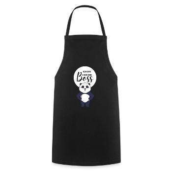I'm the boss here bear business panda laugh - Cooking Apron - black - Front - AI Model Male 185 dark (185cm)