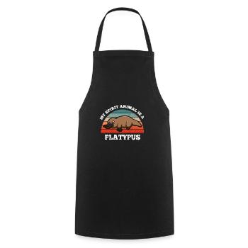 Schnabeltier Mon animal spirituel est un ornithorynque - Tablier de cuisine - noir - Devant - AI Model Male 185 dark (185cm)