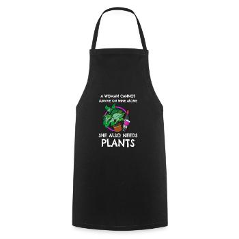 Vine Plants Gift - Cooking Apron - black - Front - AI Model Male 185 dark (185cm)