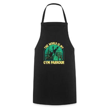 Le monde est mon gym Parkour Extreme Sport Traceur - Tablier de cuisine - noir - Devant - AI Model Male 185 dark (185cm)