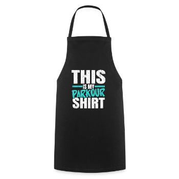 C’est mon parkour shirt Extreme Sport Traceur - Tablier de cuisine - noir - Devant - AI Model Male 185 dark (185cm)