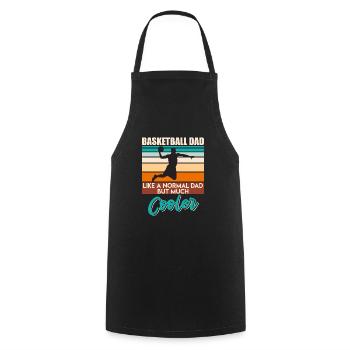 Basket-ball papa comme papa normal juste beaucoup plus cool - Tablier de cuisine - noir - Devant - AI Model Male 185 dark (185cm)