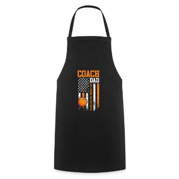 Basketball Coach Dad USA Basketball Player - Cooking Apron - black - Front - AI Model Male 185 dark (185cm)
