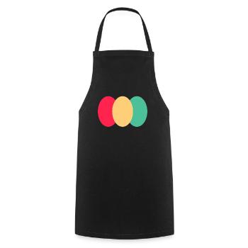 Trois Ovales - Rouge - Jaune - Vert - Tablier de cuisine - noir - Devant - AI Model Male 185 dark (185cm)