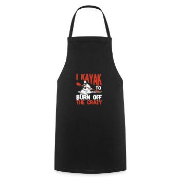 I kayak around the crazy funny whitewater lake - Cooking Apron - black - Front - AI Model Male 185 dark (185cm)