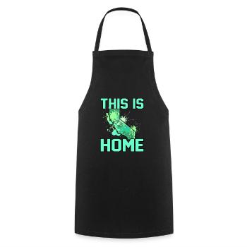 Cadeau à la maison en Californie - Tablier de cuisine - noir - Devant - AI Model Male 185 dark (185cm)