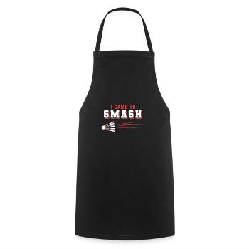 I Came To Smash - Badminton Player Shuttlecock - Kochschürze - Schwarz - Vorne - AI Model Male 185 dark (185cm)
