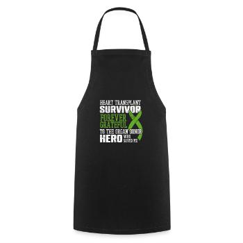 Transplant Survivor Organ Surgery Heart Recipient - Cooking Apron - black - Front - AI Model Male 185 dark (185cm)