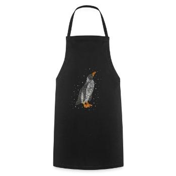Pinguin Kaiserpinguin Seevogel Zootiere Pinguine - Kochschürze - Schwarz - Vorne - AI Model Male 185 dark (185cm)