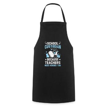 Gardien d’école parce que les enseignants ont aussi besoin de héros - Tablier de cuisine - noir - Devant - AI Model Male 185 dark (185cm)