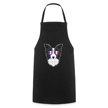 Border Collie France Sunglasses I French Flag - Kochschürze - Schwarz - Vorne - AI Model Male 185 dark (185cm)