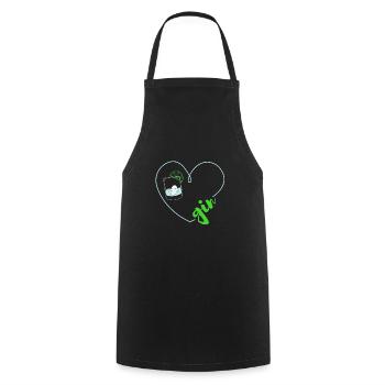 Gin Love Heart - Gin Lover - Kochschürze - Schwarz - Vorne - AI Model Male 185 dark (185cm)