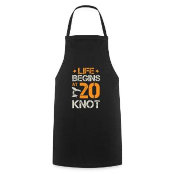 Life Begins At 20 Knots - Hydrofoil Wingfoil Surf - Cooking Apron - black - Front - AI Model Male 185 dark (185cm)