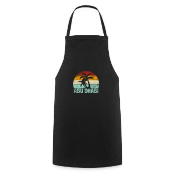 Abu Dhabi Souvenir Palmen Sommer Sonne Meer Strand - Kochschürze - Schwarz - Vorne - AI Model Male 185 dark (185cm)