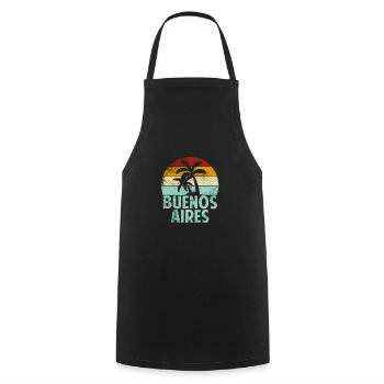 Buenos Aires Souvenir Palm Trees Summer Sea Beach - Cooking Apron - black - Front - AI Model Male 185 dark (185cm)