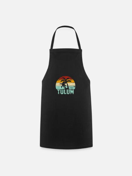 Tulum Souvenir Palmen Sommer Sonne Meer Strand - Kochschürze - Schwarz