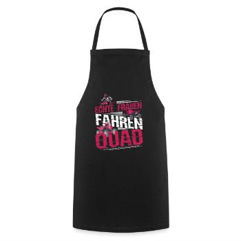 Quad Frauen Quadfahrerin Echte Frauen fahren Quad - Kochschürze - Schwarz - Vorne - AI Model Male 185 dark (185cm)