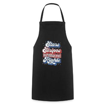 Retro Stars Stripes Reproductive Rights 4th of - Cooking Apron - black - Front - AI Model Male 185 dark (185cm)