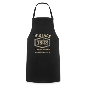 Vintage 1942 80th birthday 80 years - Cooking Apron - black - Front - AI Model Male 185 dark (185cm)