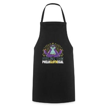 Fühlen Philoslothical Fitness Yoga Meditieren Faultier - Kochschürze - Schwarz - Vorne - AI Model Male 185 dark (185cm)