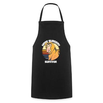 Chirurgie du nez Citation amusante - Tablier de cuisine - noir - Devant - AI Model Male 185 dark (185cm)
