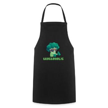 Broccoholic Végétalien Végétarien et Végétarien - Tablier de cuisine - noir - Devant - AI Model Male 185 dark (185cm)