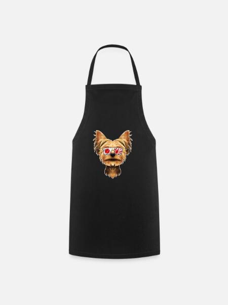 Yorkshire Terrier Japon Lunettes de soleil I Drapeau japonais - Tablier de cuisine - noir