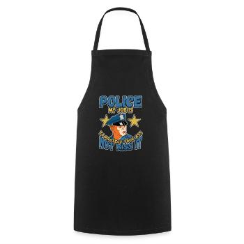 Law Enforcment Design for a Police Officer - Cooking Apron - black - Front - AI Model Male 185 dark (185cm)