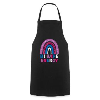 Bi Wife Energie Gay Pride Lesbisch LGBT Regenbogen - Kochschürze - Schwarz - Vorne - AI Model Male 185 dark (185cm)