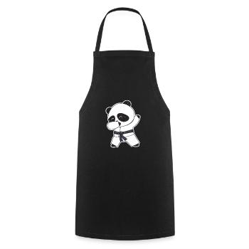 Lustige Dabbing Karate Baby Panda Bär Kampfkunst - Kochschürze - Schwarz - Vorne - AI Model Male 185 dark (185cm)