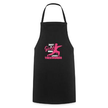 Juste une fille qui aime le taekwondo drôle d’arts martiaux - Tablier de cuisine - noir - Devant - AI Model Male 185 dark (185cm)